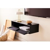 Hammel Furniture Črna TV omarica v jesenovem dekorju 89x22 cm Mistral – | Shoptok.si