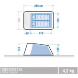  Šator za kampovanje 2 osobe belo plavi | Eponuda.com