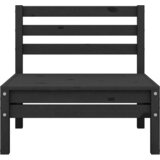 Maison Chic Vrtni srednji kavč - Zunanji kavč črna trdna borovina, (22040606) | Shoptok.si