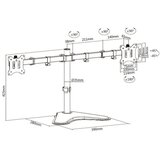 Equip 650123 nagibna namizna monitorska konzola, 17 "-32", 2 monitorja, črna | Shoptok.si