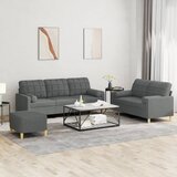  3-dijelni set sofa s jastucima tamnosivi od tkanine Cijene