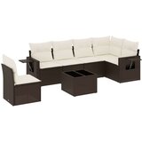 vidaXL 7-dijelni set vrtnih sofa od poliratana s jastucima smeđi | shoptok.hr