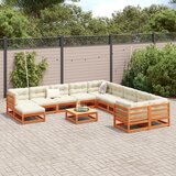  12-dijelni set vrtnih sofa voštano smeđi od masivne borovine | shoptok.hr