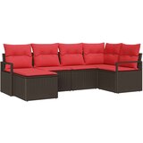 vidaXL Set sofe 6 kom. Smeđa i crvena poliratan - Smeđe-crvena bez stola | shoptok.hr