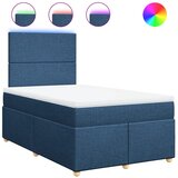 vidaXL Box spring postelja z vzmetnico modra 120x190 cm blago, (21307663) | Shoptok.si