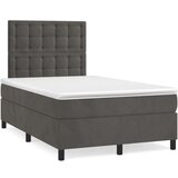 Box spring krevet s madracem tamnosivi 120 x 200 cm baršunasti | shoptok.hr