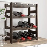 vidaXL Stalak za vino za 16 boca crni od masivne borovine | shoptok.hr