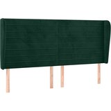  Uzglavlje s ušima tamnozeleno 203x23x118/128 cm baršunasto | shoptok.hr