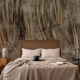  Foto tapeta - Dry leaves - landscape of tall grasses in boho style with paint patterns 200x140 Standard | shoptok.hr