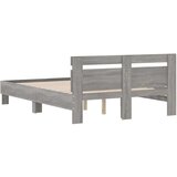  Okvir za krevet s uzglavljem boja sivog hrasta 135x190 cm | shoptok.hr