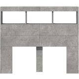 vidaXL Ormarić za uzglavlje LED svjetlima boja betona 120x17x102 cm | shoptok.hr