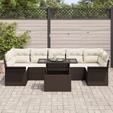  Set od 8 dijelova vrtnih kauča s jastučićima smeđi poli ratan | shoptok.hr