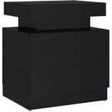 vidaXL noćni ormarić visoki sjaj crni 45 x 35 x 52 cm od iverice | shoptok.hr