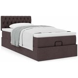 vidaXL Otomanski posteljni okvir z vzmetnico rjav 90x200 cm blago Cene