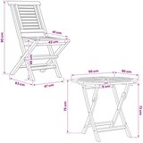  5-dijelni sklopivi vrtni bistro set Prirodna Čvrsto teak drvo Slike