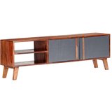 TV ormarić sivi 140 x 30 x 45 cm od masivnog drva šišama | shoptok.hr