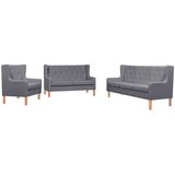 vidaXL 3-dijelna garnitura od tkanine siva | shoptok.hr