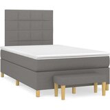  Box spring postelja z vzmetnico temno siva 120x200 cm blago, (20791080) | Shoptok.si