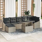 vidaXL 8-dijelni vrtni sofa set s jastučićima svijetlosivi poli ratan Cijene