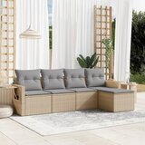 Maison Chic Seti vrtnega pohištva - Vrtna garnitura - Vrtni pohištvo set 5-delna z blazinami bež poli ratan, (21815752) | Shoptok.si