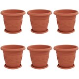  Saksije za biljke 6 pcs Crvena cigla Ø 26 x 21.5 cm Plastika | Eponuda.ba