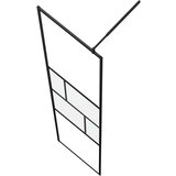  Zid za walk-in tuš Crna 80 x 195 x 0.5 cm Staklo i aluminij | shoptok.hr