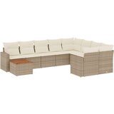 vidaXL 10-dijelni set vrtnih sofa s jastucima bež od poliratana | shoptok.hr