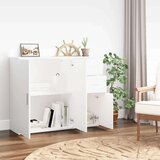  Komoda bijela 91 x 29 5 x 75 cm od konstruiranog drva | shoptok.hr