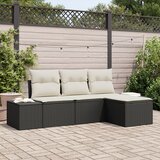 vidaXL 4-dijelni set vrtnih sofa s jastučićima crna poli ratan Cijene