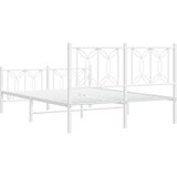  Metalni okvir kreveta uzglavlje i podnožje bijeli 140x200 cm | shoptok.hr