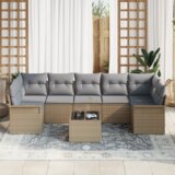 8 komada vrtni kauč set s jastučićima bež poli ratan | shoptok.hr