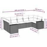  Vrtni set od 7 dijelova s jastucima, crni poliratan | shoptok.hr