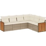 vidaXL 6-dijelni set vrtnih sofa s jastucima bež od poliratana | shoptok.hr
