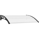 vidaXL Nadstrešek za vrata črn in prozoren 150x75 cm PC, (20742907) | Shoptok.si