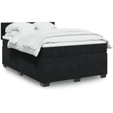vidaXL Box spring posteljni z vzmetnico črn 140x190 cm žamet | Shoptok.si