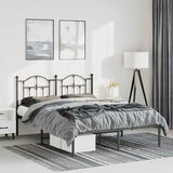  Metalni okvir za krevet s uzglavljem crni 135x190 cm | shoptok.hr
