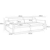 Bobochic Paris Narančasta sofa od šenila 276 cm Neil – | shoptok.hr