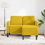 SOFA 2-sjed s ležaljkom u obliku slova L žuti 125 cm baršun | Eponuda.com