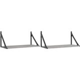  The living store stenske police 2 kosa siva sonoma 60x25x25,5 cm inženirski les - stenska polica, (21499687) | Shoptok.si