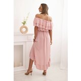 Kesi Włoski Women's off-the-shoulder dress with a longer back dark pink | Shoptok.si