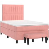 vidaXL Box spring postelja z vzmetnico roza 120x190 cm žamet, (21128839) | Shoptok.si