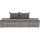  Ležaljka za sunčanje siva 195 x 60 cm poliratan | shoptok.hr