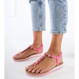 Gemre Pink flip-flop sandals embellished with rhinestones Satira | Shoptok.si