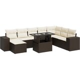 Maison Chic Seti vrtnega pohištva - Vrtna garnitura - Vrtni pohištvo set 9-delna z blazinami rjava poli ratan, (21807771) | Shoptok.si