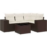vidaXL 5-dijelni set vrtnih sofa s jastucima poliratan smeđi | shoptok.hr