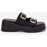 Boto Womens Wedge And Platform Slippers With Buckles Black Nitarelia | shoptok.hr