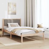 vidaXL Posteljni okvir z oblazinjenim vzglavjem Taupe 100 x 200 cm | Shoptok.si