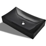 Maison Chic Keramični kopalniški Umivalnik - Kopalna umivalnik - Lavabo črn pravokoten, (21684936) | Shoptok.si