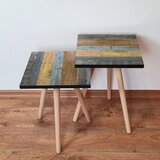 Hanah home 2Shp2 - brown browngreycamelblue nesting table (2 pieces) | ePonuda.com