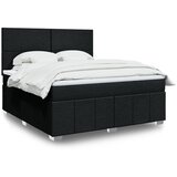 vidaXL Krevet s oprugama i madracem crni 180x200 cm od tkanine | shoptok.hr